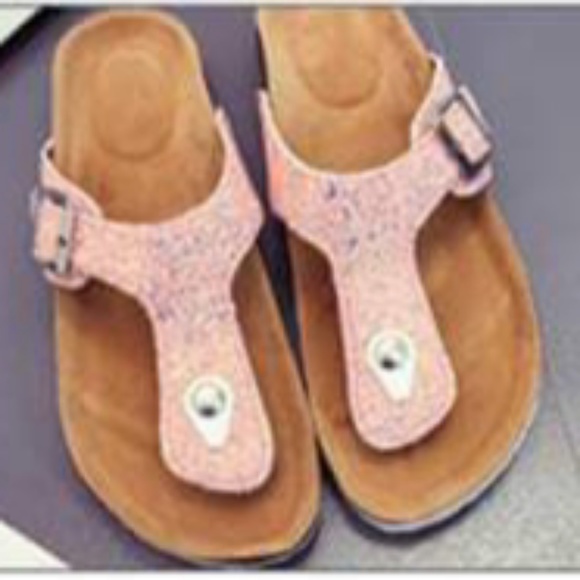 💸PRICE DROP😍 Cork Thong Glitter Sandals - Picture 1 of 4